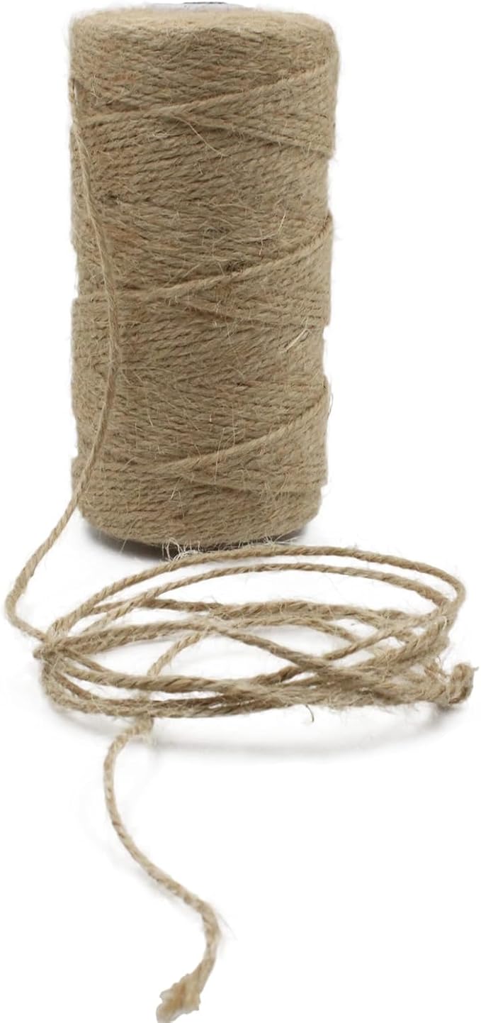 Garden Twine Strong Natural Jute 2mm 328 Feet Long Twisted Jute Twine for Gardening Tomato Climbing Plant Tie Floristry Crafts Gift Wrapping Packing Décor (Brown-1, 2mmx328Feet)