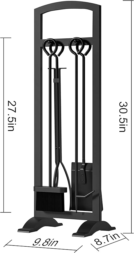 Kingson 5-Piece Lightweight Fireplace Tool Set – Portable, Compact, and Stylish Fire Pit Accessories Kit