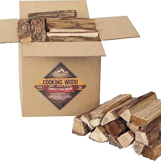 Smoak Firewood's Cooking Mini Splits - USDA Certified Kiln Dried Pizza Oven, Grilling, Smoking, BBQing Wood (8-Inch Pieces, 25-30lbs 1728 Cubic in - Pecan)