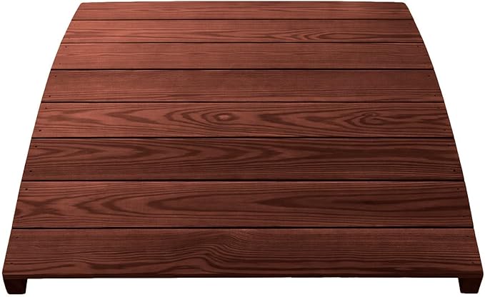 4 FT MAHOGANY Amish Made Pinewood Heavy Duty Garden Bridge for Walkway, Backyard Pond & Landscaping, Outdoor Wooden Footbridge for Koi Pond, Japanese Style Decorative Bridge, Made in USA
