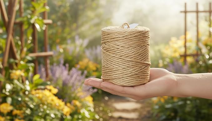Premium Brazilian Sisal Twine, Natural Fiber 100% Sisal, Heavy-Duty, Ultra Durable, Ideal for DIY Projects, Home Decor, Gardening, Crafting, Gifting, Wrapping (262 ft / 80 m Coil)