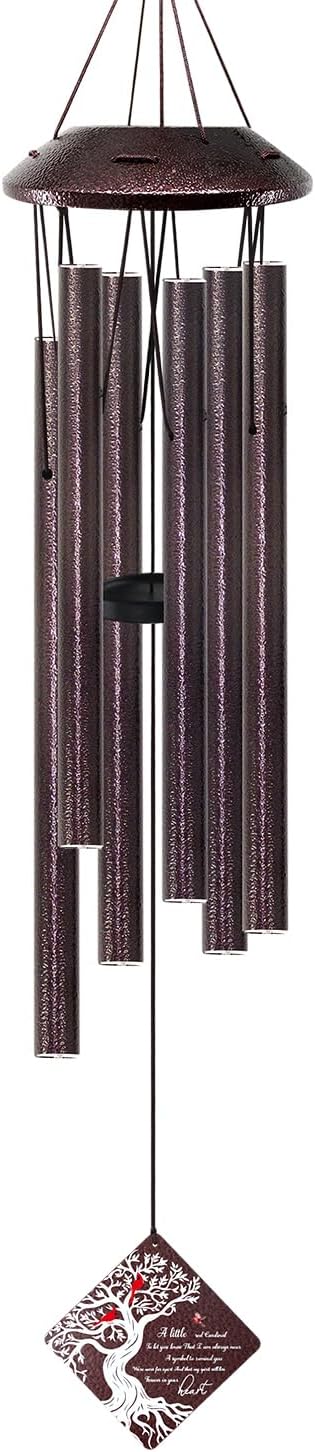 Memorial Wind Chime with Cardinal Bird and Tree – Sympathy Gift for Loss of Loved One – Bereavement Wind Chime with Saying “A Little Red Cardinal Bird to Let You Know” for Garden or Outdoor Decor