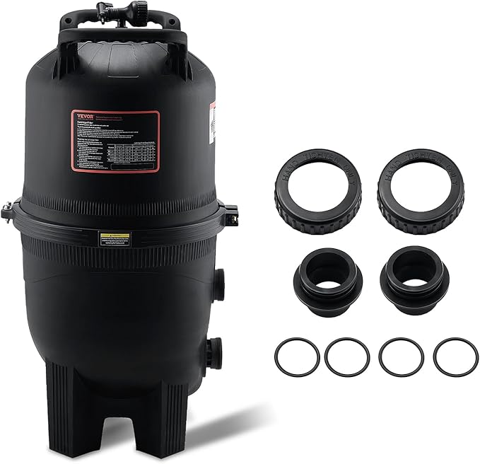 VEVOR 2025 Pro Cartridge Pool Filter Tank & Element for Above Ground & Inground Pools, Large 420-425Sq. Ft Cleaner System Compatible W/Pumps 1 to 3 HP| Up to 13393 GPH |for Pools Up to 107147 Gallons