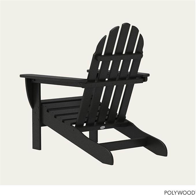 POLYWOOD AD4030BL Classic Outdoor Adirondack Chair, Black