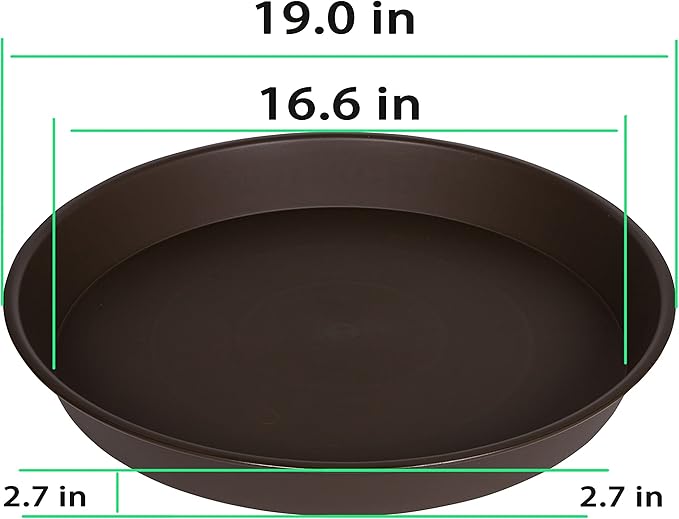 4 Pack of Plant Saucer 18 19 inch (16.5 Inch Base), Deep Heavy Duty Plastic Plant Saucers 18", Flower Plant Trays for Indoors Outdoor, Plant Drip Tray for Planter 16-20" (Chocolate Brown)