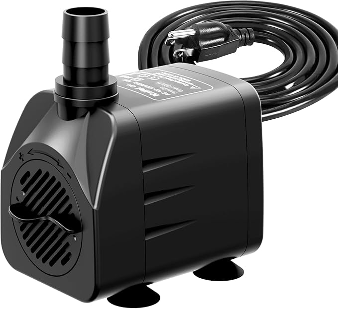 400GPH Submersible Water Pump(1500L/H,25W),Ultra Quiet Fountain Pump with 6.5ft High Lift, Pond Pump for Fish Tank, Pond, Aquarium, Statuary, Hydroponics