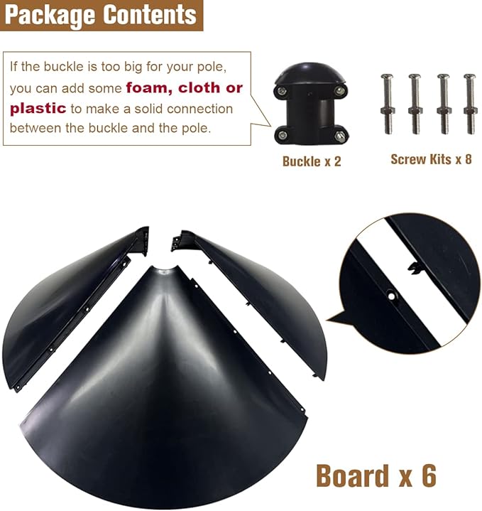 Garbuildman Squirrel Baffle for Bird Feeder Pole, Outside Pole Mount Bird House Guard for Outdoor Shepherd’s Hook, 19 Inch Diameter, 2 Packs