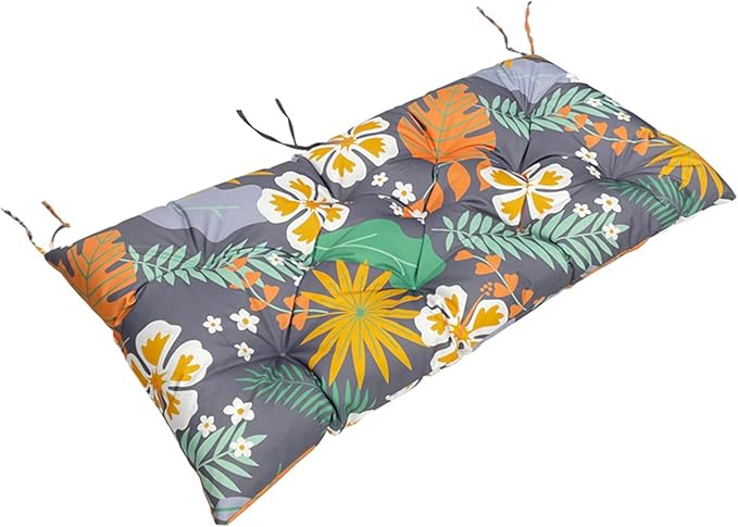 Floral Patio Bench Cushion with Ties,Sofa Replacement Cushions for Outdoor Swing Settee,Outdoor Waterproof Chair Pads 2-3 Seater Pads for Garden Patio Furniture 59 * 20",Flower,