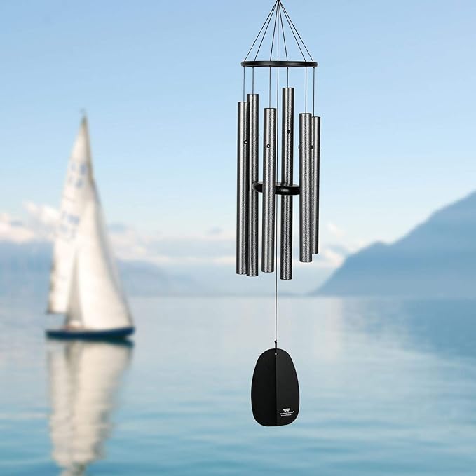 Woodstock Chimes Signature Collection, Bells of Paradise, Antique Silver 32", Decor Designs Wind Chimes for Outdoor, Patio, Home or Garden Décor (BPMAS)