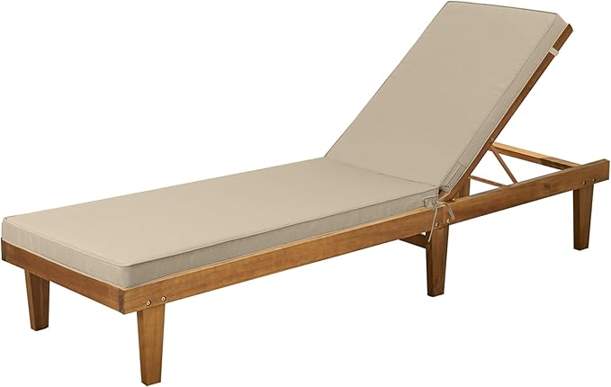 Only choice Outdoor Lounge Chair Cushions Patio Chaise Lounge Replacement Cushions Funiture Seat Cushions Chair Pads (Dark Beige-1 pcs)