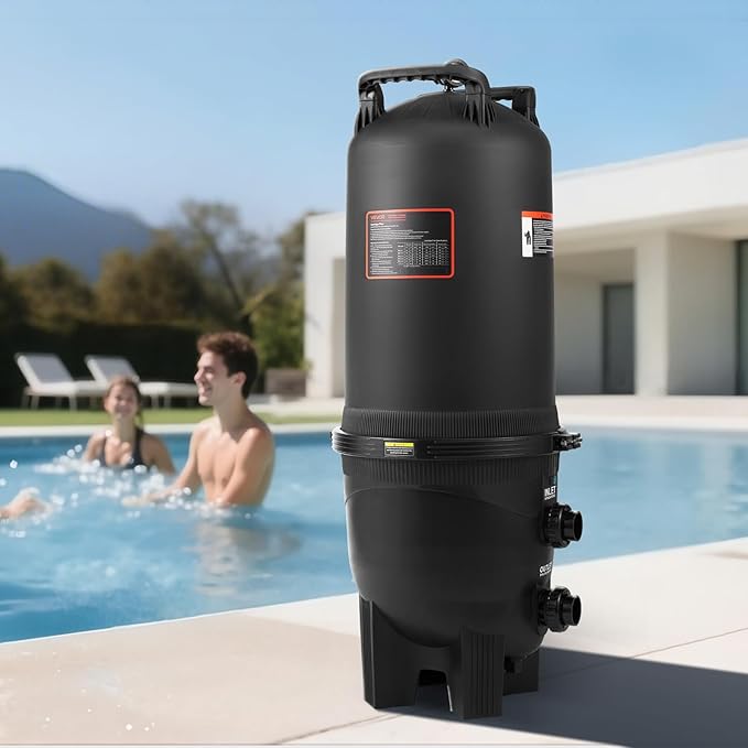 VEVOR 2025 Pro Cartridge Pool Filter Tank & Element, Large 725Sq. Ft Filtration Cleaning System for Pools | Compatible with Pumps 3 HP to 5.5 HP | Up to 9510-21207GPH | for Pools Up to 317006 Gallons