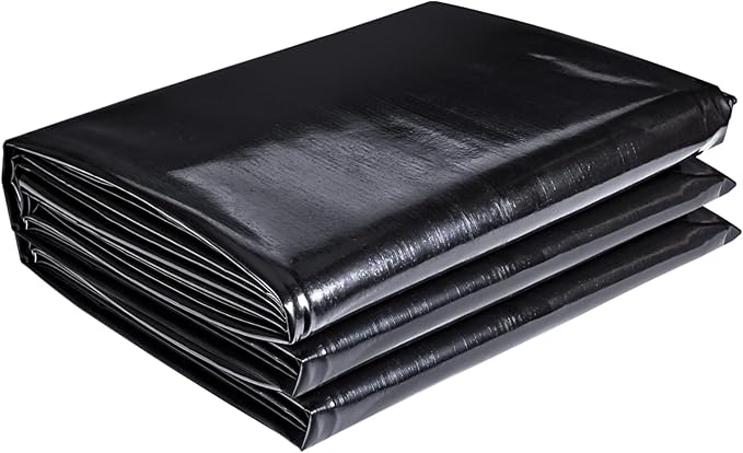 ToLanbbt Pond Liner 10 FT x 10 FT HDPE Pond Liners, 20 Mil UV Resistant Preformed Pond Liner Easy Cutting, Pond Liner for Natural Looking Ponds, Waterfall, Koi Pondsand Water Garden (Black)