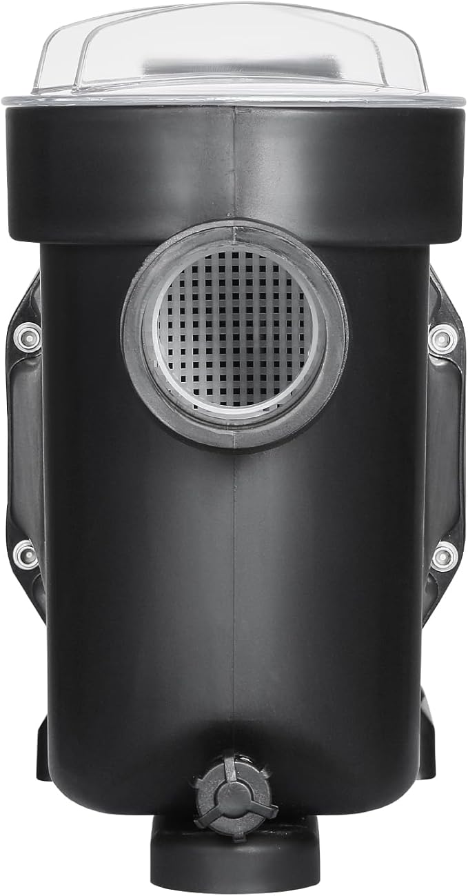 VEVOR In/Above Ground Pool Pump, 2 HP, Self Priming Single Speed Swimming Pool Pump, 220V 3450 RPM 61 ft Max Head Lift with PP Shell Strainer Basket, 122°F Max Water Temp, for Hot Tubs Spas, No Plug