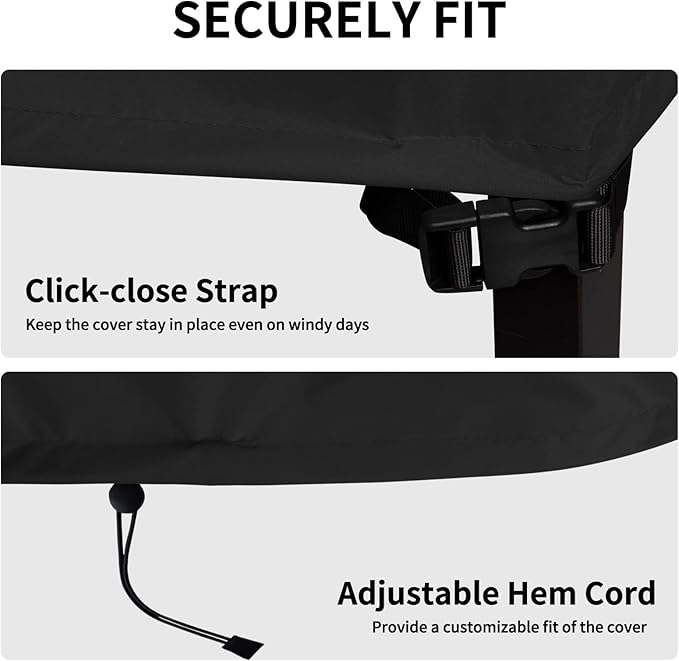 Easy-Going Waterproof Patio Lounge Chair Cover UV Resistant Outdoor Chaise Lounge Covers with Tape Sealed Seam(1 Pack-78Wx35.5Dx33H inch, Black)