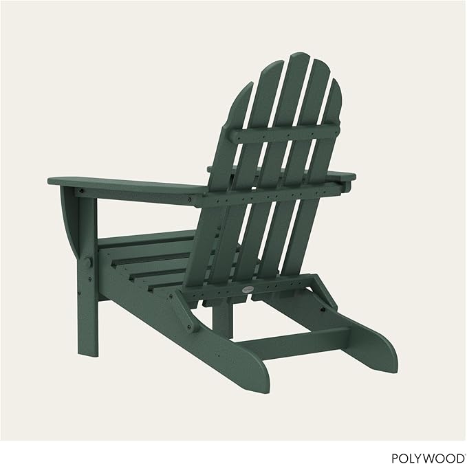 POLYWOOD AD5030GR Classic Folding Adirondack Chair, 38.5" x 31.25" x 33.5", Green