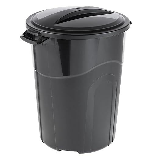 32 Gallon Trash Can with Click Lock Lid, Heavy-Duty Injection Molded Plastic Wastebasket, Large Garbage Bin for Kitchen, Outdoor, Commercial Use