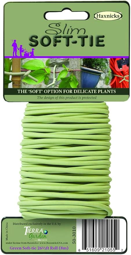 Garden Twist Tie - Slim Soft Tie for Plants & Trees - 26.3 ft - Rubber Compound/Galvanized Steel