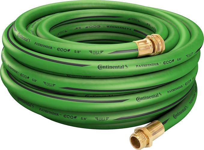 Continental Pathfinder ECO Green Garden Hose 5/8in Inside Diameter x 50ft Length Male x Female Garden Hose Thread Eco Brass Fittings