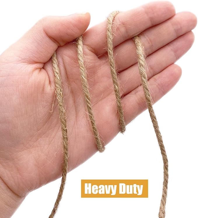 Leecogo 3mm Jute Twine 328 Feet Heavy Duty and Durable Brown Twine for Crafting, Gardening, and DIY Projects