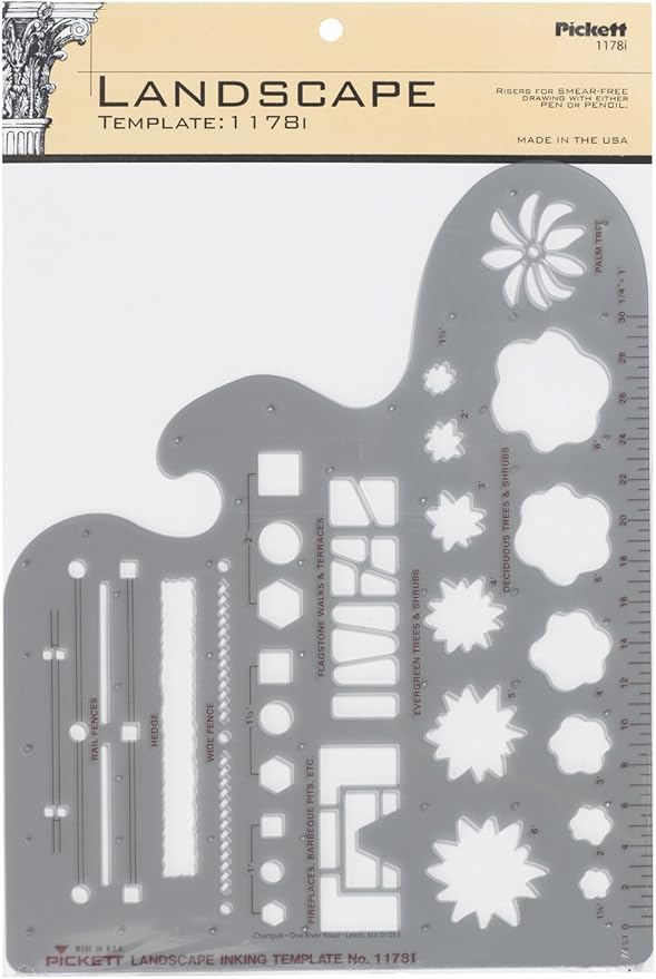 Pickett Landscape Template, 1/4 Inch Scale (1178I)