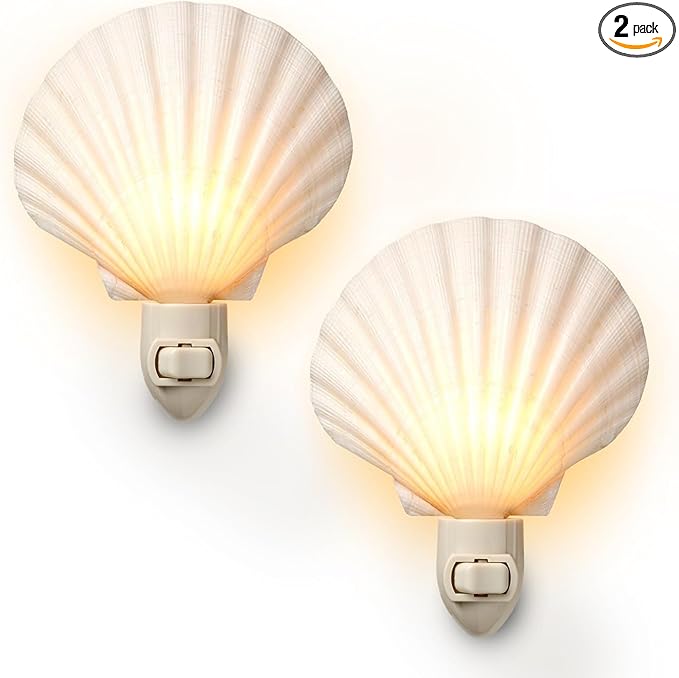 Tumbler Home Real Sea Shell Beach Night Light Real, Natural, Perfect for Beach Home Decor