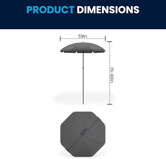 Flash Furniture Nantucket 6-Piece Patio Dining Set with Glass Table, 4 Folding Chairs, and Umbrella, Outdoor Patio Set, Black