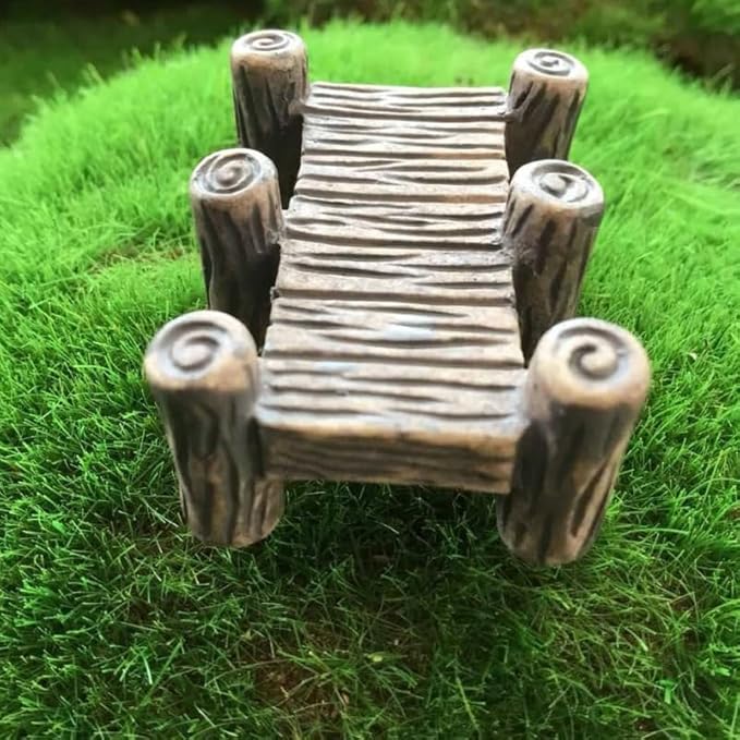Miniature Bridge Model Decor 10Pcs Wooden Retro Garden Ornaments for Indoor Outdoor Micro Landscaping Fairy Yard Accessories