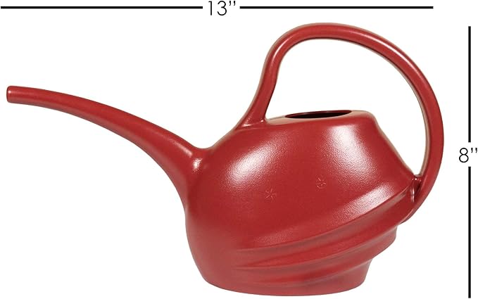 Bloem Plastic Watering Can Small Lightweight Cute Indoor Outdoor Garden Long Spout (Red), 1.5 Liter
