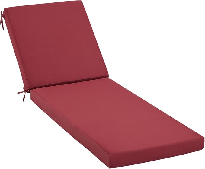 HOMREST 73.2x22.8x3.94 inches Lounge Chair Cushion,Outdoor Chaise Lounge Cushion with Splash Fade Tear Resistant Fabric, Wine Red