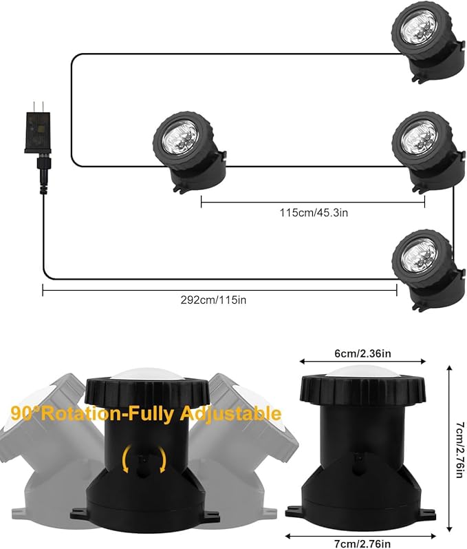RGB Underwater Pond Lights, Super Bright LED Submersible Fountain Lighting Colored Landscape Spotlights, Bluetooth APP Control IP68 Waterproof for Fish Aquarium Tank Garden Yard Pool (Set of 4)