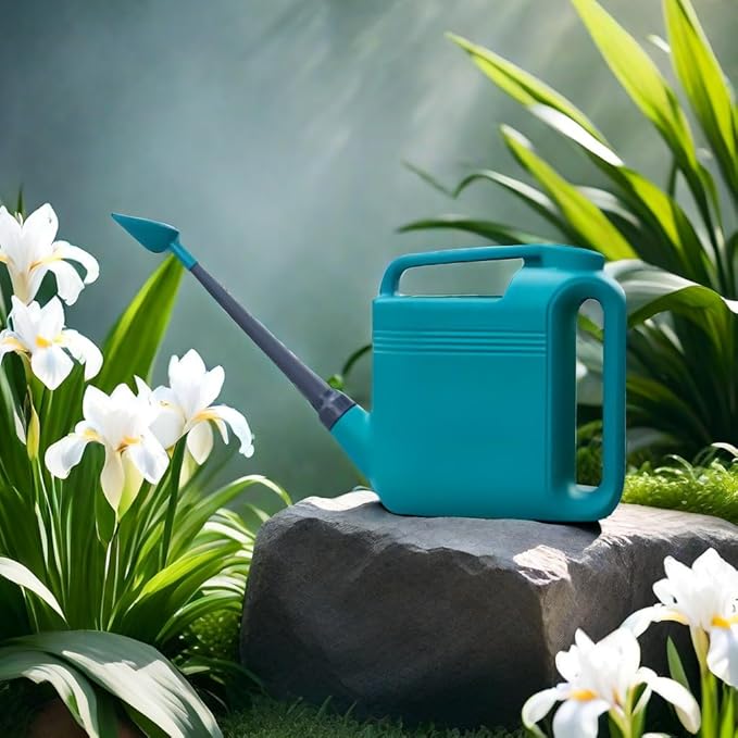 Watering Can, 5 L/1.3 Gallon Long Nozzle Plastic Spray Watering Can, Large Watering Can with Comfortable Handle for House, High Capacity Water Can for Garden, Plant Watering Devices for House (Blue)