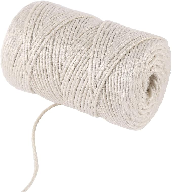 Vivifying 3mm White Twine, 328 Feet 3Ply Natural Jute Twine String for Crafts, Wedding Decoration, Arts, Gift Wrapping, Packing and Hanging
