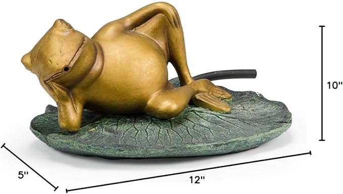Aquascape Lazy Frog on Lily Pad Spitter Fountain for Ponds and Water Gardens | 78311