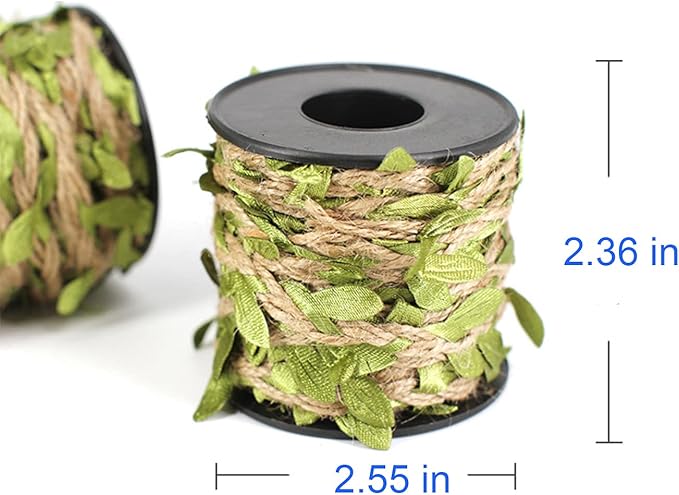 33 feet Natural Twine Red Leaf Jute 3ply 2MM Rope Hemp Burlap Ribbon String Heavy Duty Hanging Gardening Decoration or for Arts and Crafts
