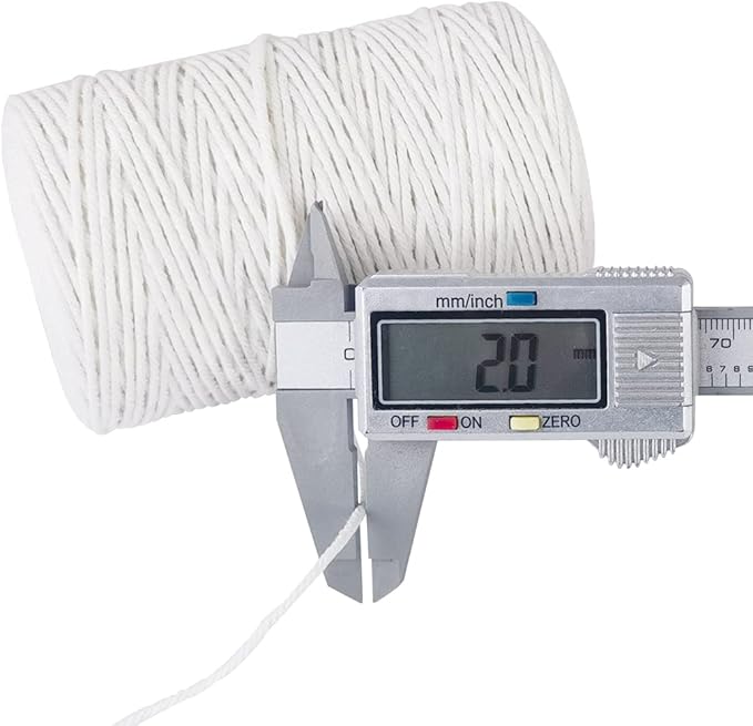 PerkHomy Cotton Butchers Twine String 500 Feet 2mm Twine for Cooking Food Safe Crafts Bakers Kitchen Butcher Meat Turkey Sausage Roasting Gift Wrapping Gardening Crocheting Knitting
