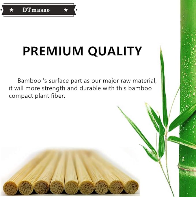 200PCS 12 inch Bamboo Skewers for Wooden Sticks， BBQ，Appetiser，Fruit，Cocktail，Kabob，Chocolate Fountain，Grilling，Kitchen，Crafting and Party. Φ=3mm, More Size Choices 6"/8"/10"/12"/36"
