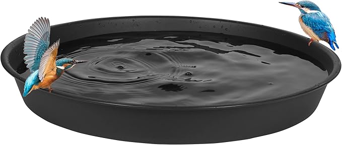 2 Pack of Bird Bath Bowl 14 inch, 1.6" Depth, 12 14 16 18 19 inch Heavy Duty BirdBath Bowls only, Plastic Round Large Plant Saucer Dish for Garden (14", Terracotta)