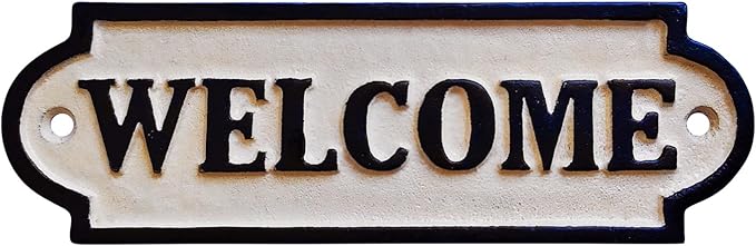 Vintage Iron Welcome Signs - Retro Style Decorations for Front Door, Yard, Porch,Office,Store and Farmhouse - welcome home decorations