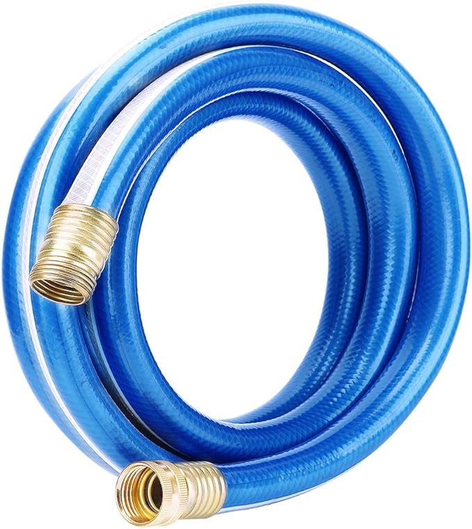 Lead-in Blue Short Garden Hose 3/4 in. x 3 ft. -No Kink, Leak Free, Flexible, Male to Female Fittings -Heavy Duty Lightweight PVC Water Hose -150PSI Work & 500PSI Burst, for Reel Cart & Commercial Use