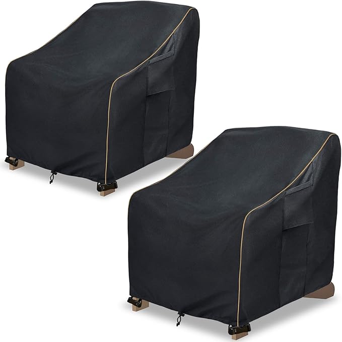Adirondack Chair Covers 2 Pack,Waterproof Heavy Duty Outdoor Chair Covers,Adirondack Patio Chair Covers for Outdoor Furniture,(33W x 35 D x 36 H inches),Black