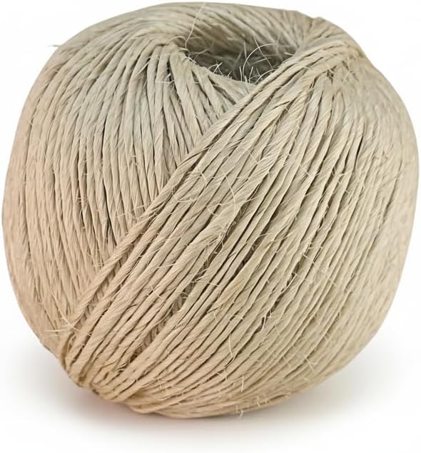 Premium Brazilian Sisal Twine, Natural Fiber 100% Sisal, Heavy-Duty, Ultra Durable, Ideal for DIY Projects, Home Decor, Gardening, Crafting, Gifting, Wrapping (1640 ft / 500 m Ball)