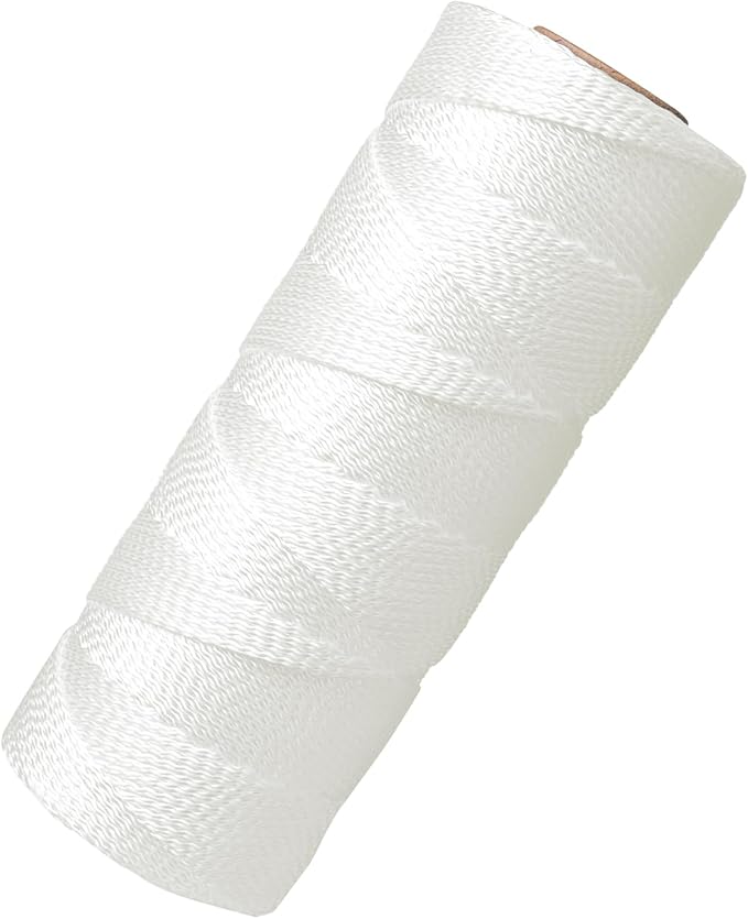 Mason Line String Line,600 Ft Length Nylon Twine,18 Braided Nylon String for Gardening Or Masonry Tools,Twine String for Gardening,White