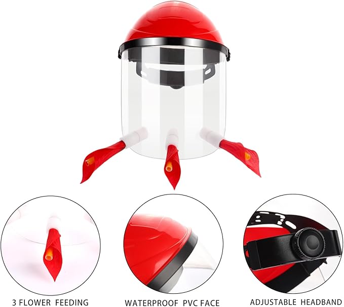 Hummingbird Feeder Hat, Outdoors Hummingbird Feeder Mask with 3 Feeding Ports (2PCS)