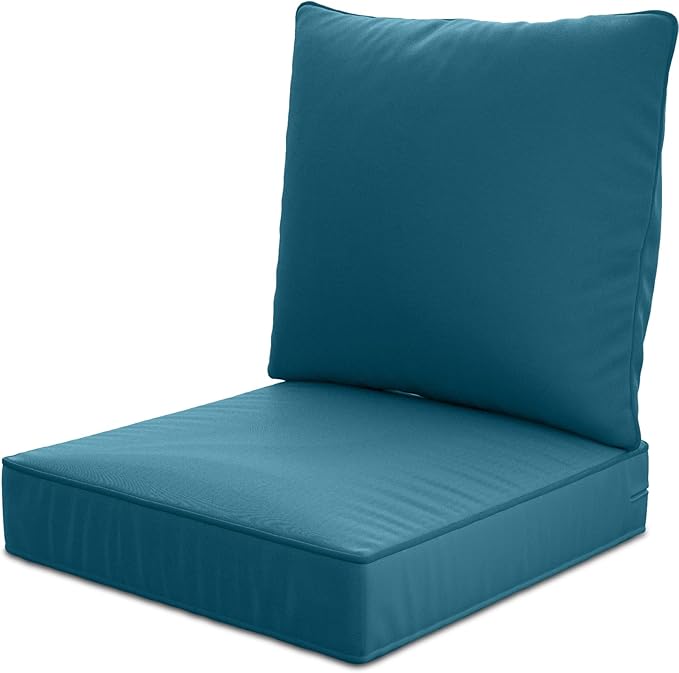24" x 24" x 6" Outdoor Deep Seat Cushions - Waterproof & Fade Resistant Patio Furniture Replacement Cushions, Non-Slip Outdoor Cushions Fit Loveseats, Couches, Chairs, and Sofas