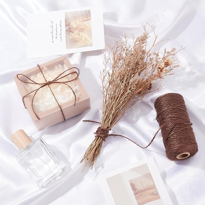 100M/328 Feet 1mm Jute Twine String Thin Hemp Cord Camel Macrame Thin Natural Jute Hanging Handmade Wrapping Garden Roll Rope Thread for Gardening Home Gift Packing Wrapping Craft Decoration