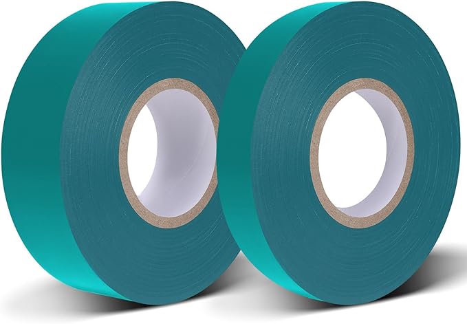Easytle Stretch Tie Tape Roll, Total 2 Rolls 0.5“ x 150 Ft & 1" x 150ft Green Plant Garden Tie Tape Reusable Thick Sturdy Plant Ties Ribbon Garden Vinyl Stake for Indoor Outdoor Patio Plant Use