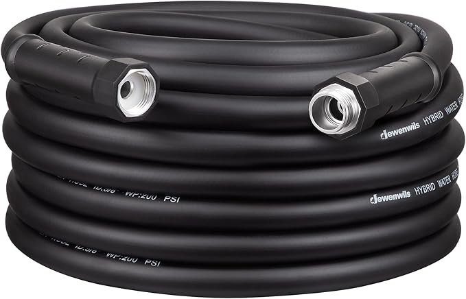 DEWENWILS Garden Hose 50 ft x 5/8", Water Hose with Swivel Handle, Heavy Duty, Lightweight, Flexible Hose for Plants, Car, Yard, 3/4 Inch Solid Fittings, Drinking Water Safe