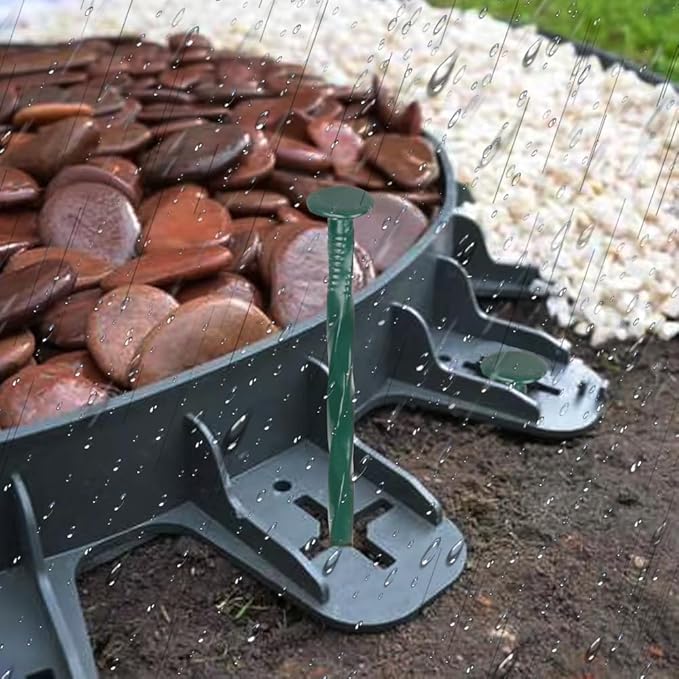 Bakulyor 50 Pack Metal Landscape Stakes, 8 Inch Artificial Grass Nails, 6 Gauge Large Landscaping Staples, Green Edging Anchor Stake for Garden Ground Lawn Paver Timber Border Weed Barrier Spikes 8"
