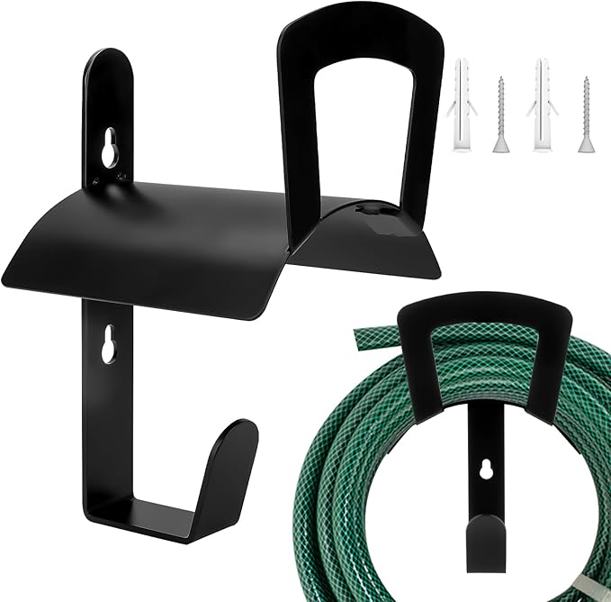 Water Hose Holder, Wall Mount Garden Hose Reel Hanger Holder, Outside Garden Hose Storage Holders organizer for Storage Ropes, Garden and Heavy Tools, Large