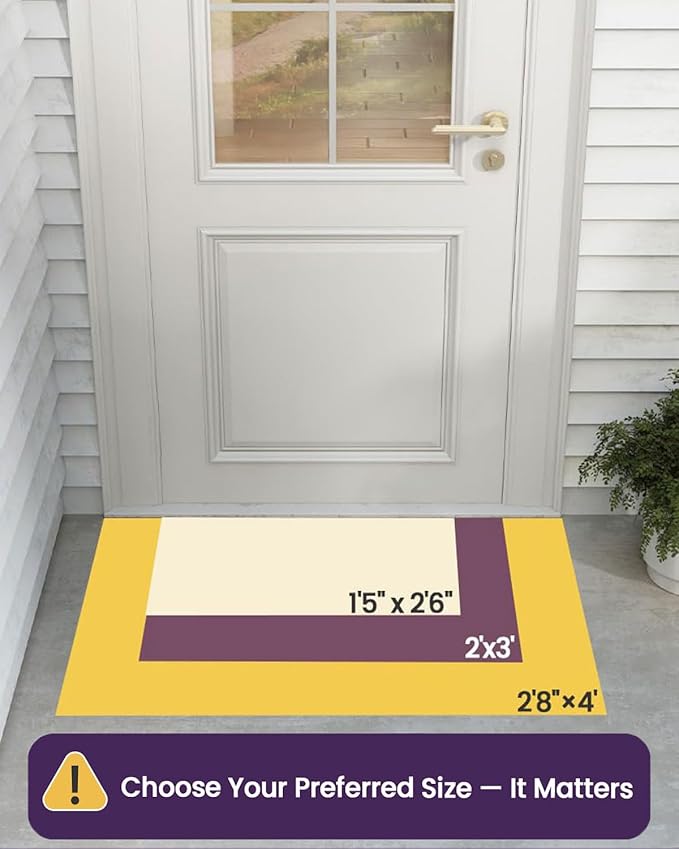 DEXI Front Door Mat Outside Entrance, 24x36 Welcome Entryway Doormat Dirt Trapper, Heavy Duty Non Slip Entry Mats for Patio Garage Porch Home, Dark Brown